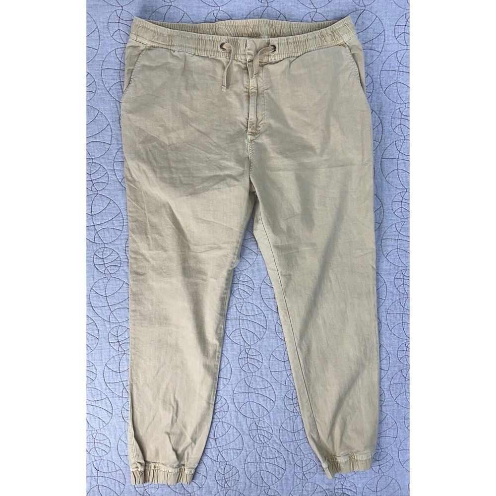 Quicksilver Beach Cruiser Joggers Khaki Beige Twill Baggy / Men's XL